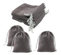 Dokeno 20 Pezzi Sacchetti per Gioielli, Borsa in velluto, Velluto Borse Coulisse, Sacchetti di Velluto mMorbidi per Gioielli, Sacchetti Regalo Banchetti per Matrimoni, Feste, Regalo 12x15CM (Grigio)