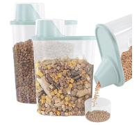 Dokeno 2Pcs Contenitore Crocchette Cane, Porta Crocchette Gatto, Contenitore Ermetico per Alimenti con Misurino, Contenitori per Mangimi, Contenitori Alimentari per Cani Gatti Cibo (26*15*8cm, 2,5L)