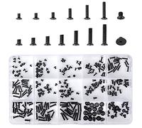 Dokeno 300 Pezzi Vite Testa Svasata Nera, M2/M2.5/M3 Set Viti Testa Piatta, Set di Viti per Computer Portatile, Mini Viti Acciaio al Carbonio per Riparazione di Occhiali, Laptop, Prodotti Elettronici