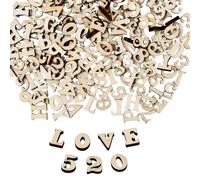 Dokeno 400 Pezzi Lettere e Numeri di Legno, Alfabeto di Legno e Numeri per la Decorazione Domestica Della, Lettere in Legno Non Finite, Lettere Maiuscole in Legno Festa Artigianato Fai-da-Te