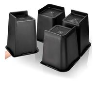 Dokeno 4Pcs Rialzo per Mobili da Letto, Alzate per Letti 10/15/20cm per Uso Intensivo Rialzi per Mobili, Fino a 2721,6kg Design a Forma di L Blocchi Sollevatori per Letti per Divano Scrivania (8 Zoll)