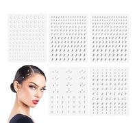 Dokeno 592 Pz Brillantini Make Up, 5 Fogli Glitter Make Up,Gemme Strass Autoadesivi,Strass Adesivo Accessori per Festival Fai da Te Nail Art Viso Decorazione Accessori per Feste (Forme Multiple)