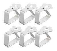 Dokeno 6 PCS Tovaglia Clip in Acciaio Ferma Tovaglia da Tavola Fermatovaglia da Esterno Fermatovaglie Antiscivolo Set Tovaglia Clip in Acciaio Inossidabile Set per Picnic Barbecue Matrimonio Festa
