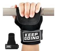 Dokeno Cinghie per Sollevamento Pesi, Straps Palestra Fascette Palestra per Stacchi, Gym, Powerlifting e Crossfit, Cinghie di Fitness Nera per Uomo e Donna, Fascette di Supporto per Polso Regolabili