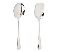 Dokeno Cucchiaio da Portata in Acciaio Inossidabile 2Pezzi Cucchiaio da Buffet con Manico Lungo Portata da Buffet Cucchiaio per Casa Ristorante Cucina (Argento)