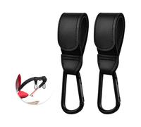 Dokeno Ganci Passeggino 2 Pezzi, Gancio per Borsa Passeggino Universale Ganci Passeggino in Pelle Vegana Nera per Appendere Borsa per La Spesa Borse Pannolini Borsette