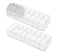 Dokeno Organizzatore Cosmetici, 2 Pezzi Porta Trucchi Organizer per Cosmetici con 8 Scomparti Palette, Trasparente In Plastica Contenitore per Il Trucco, Scatola Portaoggetti per Rossett, Ombretti