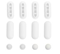 Dokeno Set di 12 fermaporta per WC in plastica morbida, colore bianco, misura universale, facile da installare