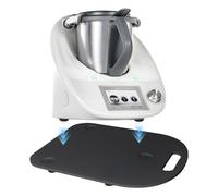 Dokeno Tavola Scorrevole per Bimby TM6 TM5 in Acrilico/Bambù, Vassoio Scorrevole per Thermomix con Impugnatura, Facile da Spostare, Bimby Accessori (Bianco/Bambù) (Acrilico, Nero)