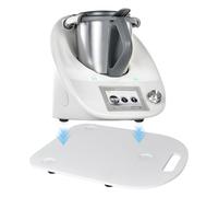 Dokeno Tavola Scorrevole per Bimby TM6 TM5 in Acrilico/Bambù, Vassoio Scorrevole per Thermomix con Impugnatura, Facile da Spostare, Bimby Accessori (Bianco/Bambù) (Acrilico, Bianco)