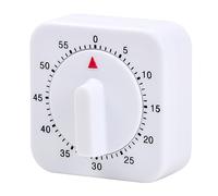Dokeno Timer da Cucina, Timer da 60 Minuti Plastica con Allarme Forte, Contaminuti Quadrato, Batteria non Necessaria, Timer Cucina Meccanico per Cucinare, Fare Sport, Studiare (Bianco)