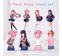 Doki Doki Literature Club Natsuki Statuetta in Acrilico 12cm DDLC Carina Ragazza Anime Figura Visual Novel Merchandising Kawaii Decorazione Scrivania Uniforme Scolastica Personaggio Gioco Decorazione 