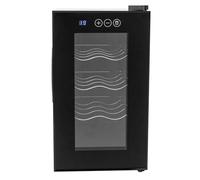 Dokiiovo Armadietto per vino nero, con porta in vetro temperato, armadietto indipendente, con pannello touch a LED, cantina vino per soggiorno, uffici, cucine, bar (8 bottiglie)