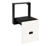 Dokiiovo Sgabello pieghevole da parete, 35,5 x 36,5 cm, per il montaggio a parete, con cuscino in PVC, ultra sottile, pieghevole, per ingresso, soggiorno, bagno (nero+bianco)