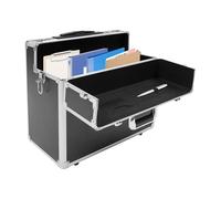 Dokiiovo Valigetta da pilota con ruote, valigetta arrotolabile in lega di alluminio, per computer portatile con asta telescopica, trolley business bloccabile, 48,5 x 23 x 39 cm, Nero , moderno