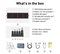 Dokio 100W/150W/200W/300W Pannello Solare Pieghevole - Camper, Powerstation