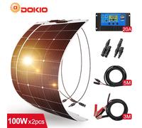 Dokio 100W/200W/400W Pannello Solare 12V Mono - Ideale per Esterno