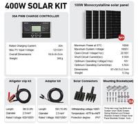 Dokio 100W/200W/400W Pannello Solare Rigido - Tetto, Campeggio
