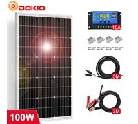 Dokio 100W Kit Pannello Solare 12V - Giardino, Campeggio, Autonomia