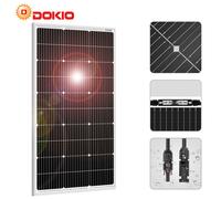DOKIO 100W Modulo pannello solare in vetro efficienza 12V batteria,barca,camper