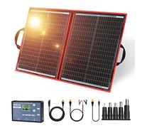DOKIO 100W Pannello Solare Portatile (2,4kg, 48 * 66 * 1,2cm) Mobile e Pieghevole + 10A Regolatore con Presa USB 5V 2A
