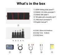 Dokio 150W 200W 300W Pannello Solare Portatile per Festival,Viaggi e Uso Esterno