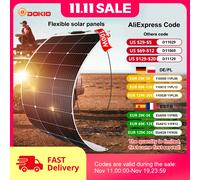 DOKIO 18V 100W/100W set Pannelli solari flessibili Pannello solare monocristallino impermeabile Campeggio RV Carica domestica 12V