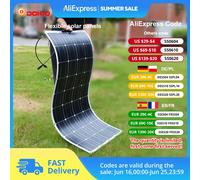 DOKIO 18V 100W/200W/400W Pannelli solari flessibili Pannello solare monocristallino impermeabile Campeggio RV Carica domestica 12V 100W