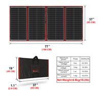 Dokio 200W 300W Pannello Solare Pieghevole per Lavoro Esterno e Cantieri Isolati