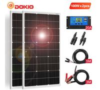 Dokio 200W Kit Pannello Solare 12V Mono Completo,Balcone,Tetto,Camper,Barca