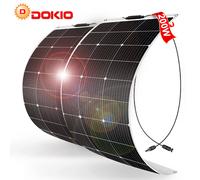 Dokio 2x100W 12V Pannello Solare Flessibile per Barca, Camper & Off-Grid
