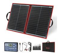 DOKIO Kit Pannello Solare Portatile 100W Monocristallino Pieghevole Plug and Play, Nero