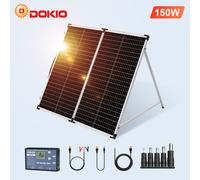Dokio Modulo Solare 150W Pieghevole con Alluminio, Resistente,Viaggi e Campeggio