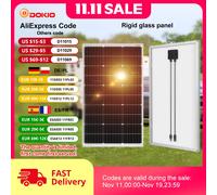 DOKIO 100W 12V Pannello Solare Monocristallino Fotovoltaico Impianto Camper Casa
