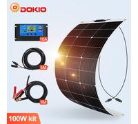 Dokio Pannello solare Flessibile mono 100W per barca,resistente e senza cornice