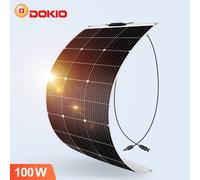 Dokio Pannello solare Flessibile mono 100W per barca,resistente e senza cornice