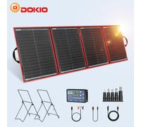 Dokio Pannello Solare Pieghevole 200W 12V per Camper,Viaggi e Outdoor,Portatile