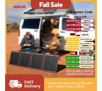 DOKIO Pannello solare pieghevole flessibile portatile da 150 W 18 V con kit controller 12 V per la ricarica di auto e centrale elettrica 160W
