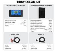 Dokio Rigido Pannello Solare 100W 200W 400W Energia Solare per Giardino,Carport