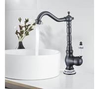 DOKKOME Rubinetto da cucina nero retrò in ottone medievale rubinetto da cucina con arco alto Faucet