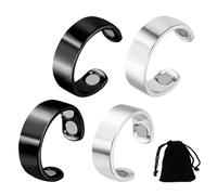 DOKRIN Anelli da donna,4 pezzi anelli antistress anelli antirussamento anelli aperti magnetici doppi da uomo e da donna