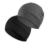 DOKRIN Cappellini da ciclismo da uomo,Confezione da due cappellini senza visiera da uomo e da donna, caldi e antivento, sportivi per l'inverno, con fodera interna adatta alla corsa.