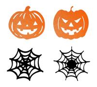 DOKRIN Coasters, 4 pezzi di sottobicchieri di Halloween in feltro a forma di ragnatela a forma di zucca resistenti al calore per casa cucina ufficio bar feste decorazioni da tavola (nero, arancione)