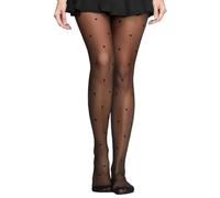 DOKRIN Collant e calzamaglie da donna,Calze jacquard nere con motivo a cuori, collant sottili per donna.