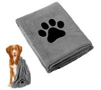 DOKRIN Confezione da 1 di asciugamani super assorbenti per cani e gatti, asciugamani in microfibra grigi ad asciugatura rapida, 75 x 35 cm, asciugamani per cani adatti a gatti