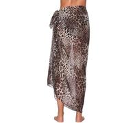 DOKRIN Copricostumi da bagno per donna,Copricostume lungo da spiaggia in chiffon con cintura e foulard leopardato
