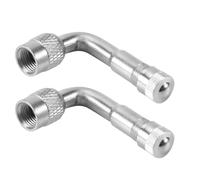 DOKRIN Estensioni valvola pneumatico auto 2 valvole di estensione cromate a 90 gradi, estensori per valvole pneumatici, valvole angolari di estensione per valvole pneumatici per auto