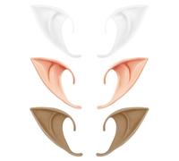 DOKRIN Finte parti del corpo per adulti 3 paia di orecchie da elfo, morbide orecchie da elfo per giochi di ruolo, orecchie da elfo per Halloween, Natale, feste di carnevale, accessori per costumi