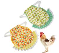 DOKRIN Game Bird Equipment, 2 pezzi grembiuli da pollo, grembiule da sella per galline accessori per la protezione delle piume del pollame protezione posteriore e laterale per polli (giallo, verde)
