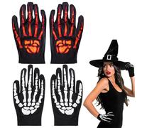 DOKRIN Guanti per adulti per travestimenti,2 paia di guanti di Halloween per la festa in maschera